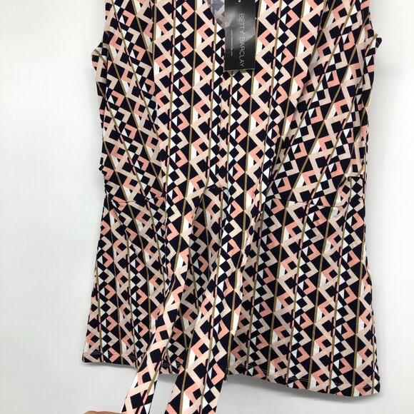 NWT Betty Barclay Pink Sleeveless Blouse with Geometric Print - Picture 15 of 16